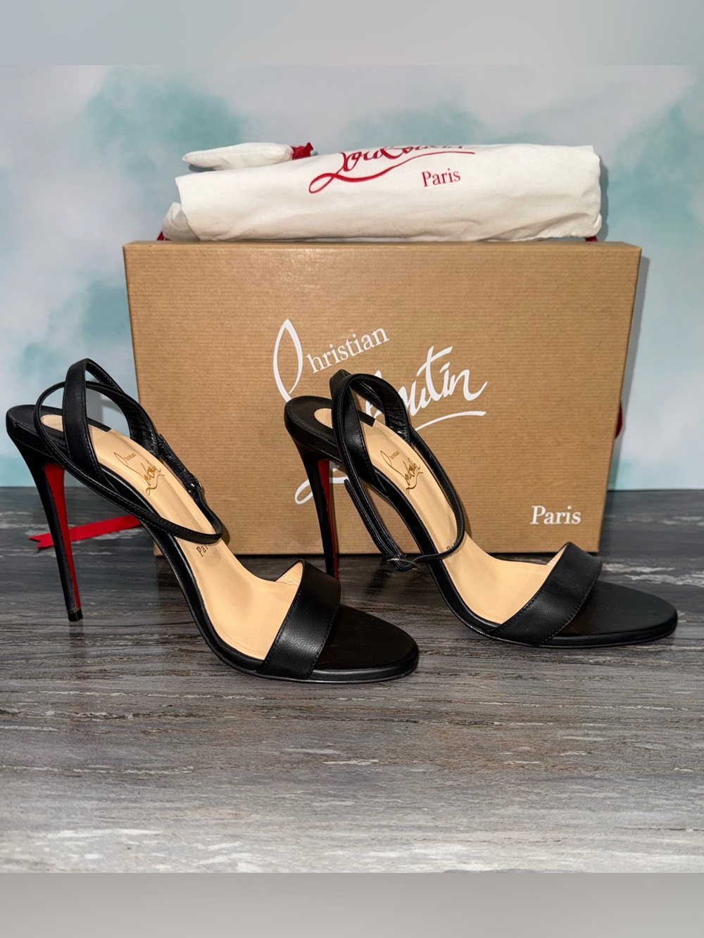 Christian Louboutin Loubigirl 100 Black Patent Leather Heels - Size 38
